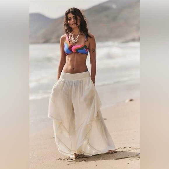 NWT Free People Songs Of Summer Pants in Nilla Cream - Picture 4 of 9